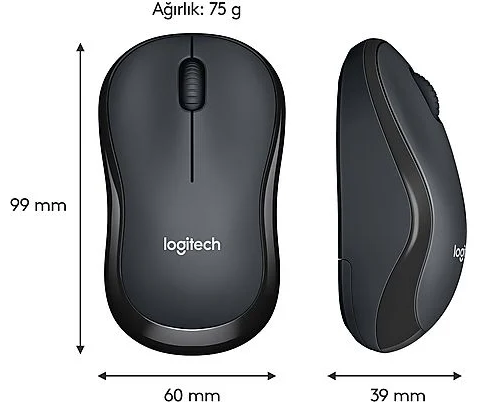 Logitech M220 Sessiz Kompakt Kablosuz Mouse - Siyah